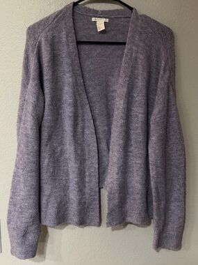 H&M Basics Cardigan Sweater Purple Lavender Long Sleeve